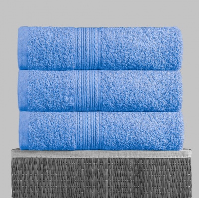 Полотенце махровое с бордюром (Голубой)