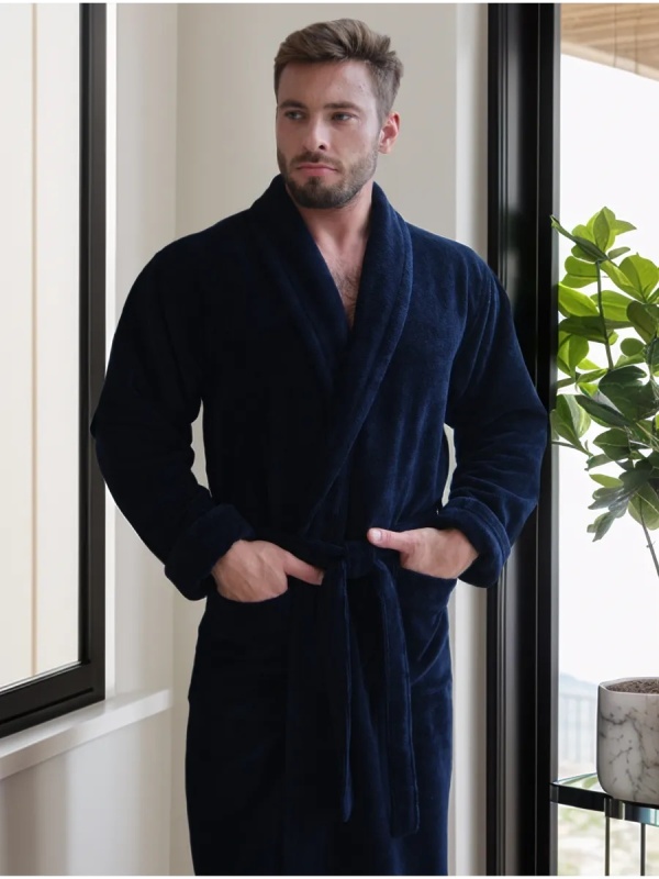 Мужской бамбуковый халат Luciano (Navy)